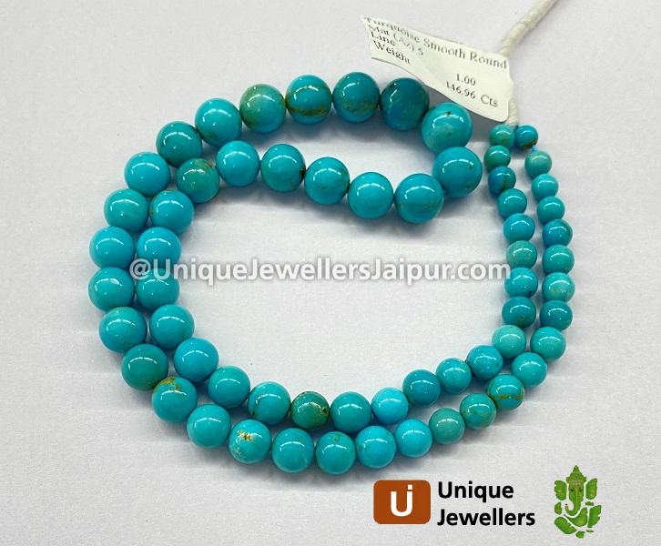 Turquoise Smooth Round Ball Beads